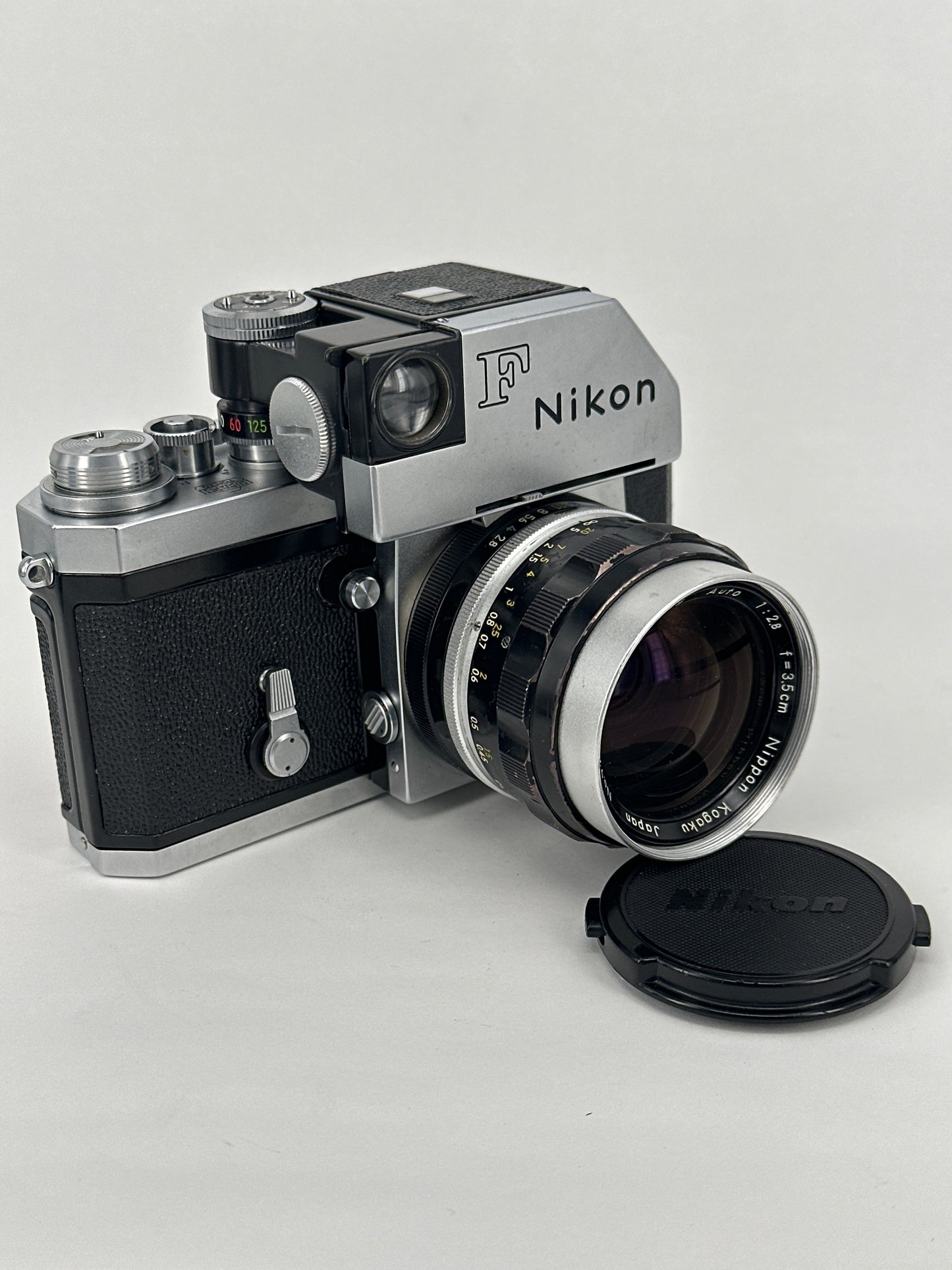Nikon F with External Meter and Nikkor-S Auto 3.5cm f2.8 lens