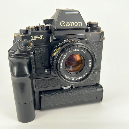Canon new F1 with motor drive and Ae prism and moldy 50mm.