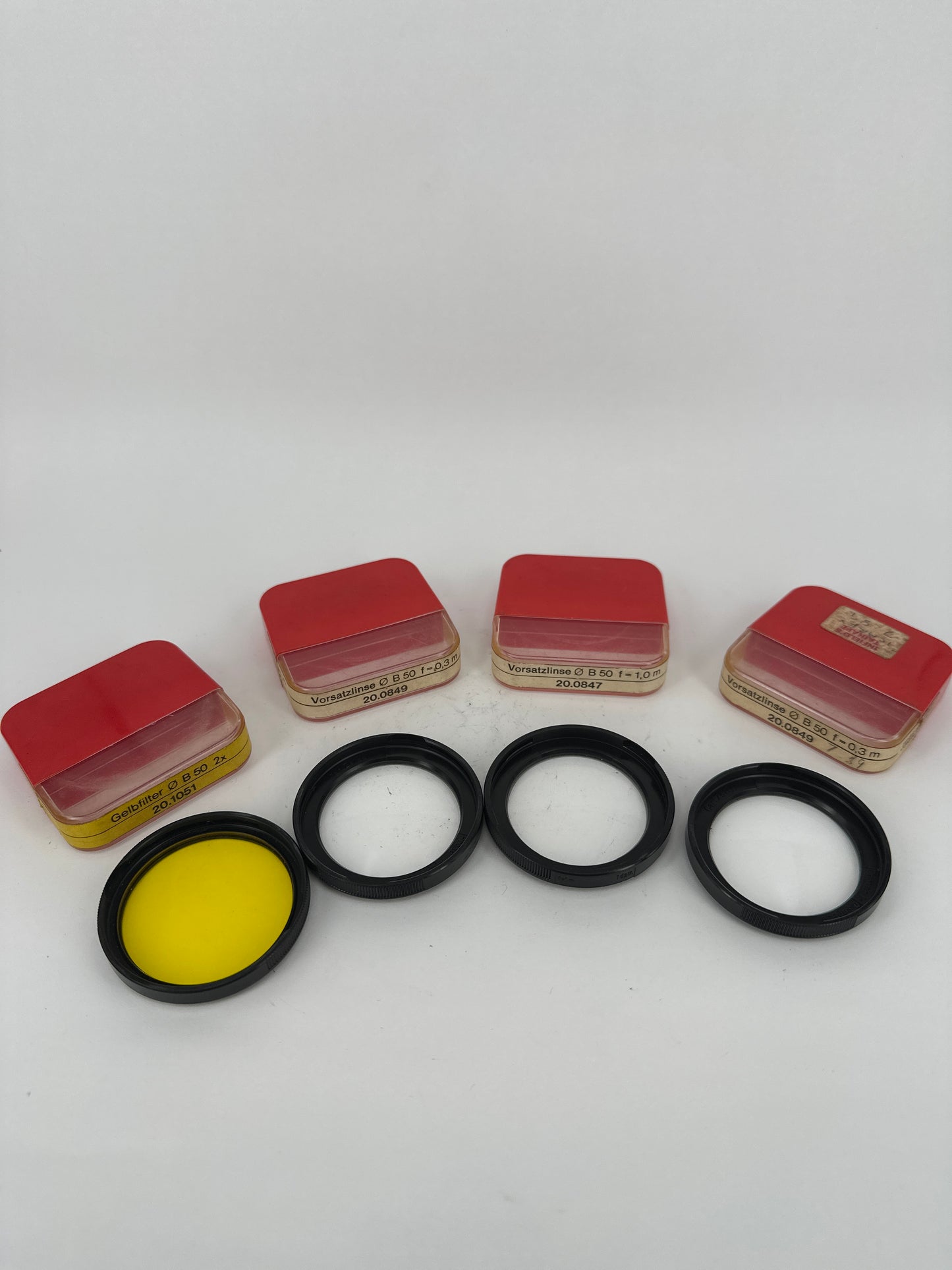 Set of 4x Zeiss Ikon Voigtlander close-up and light yellow filters