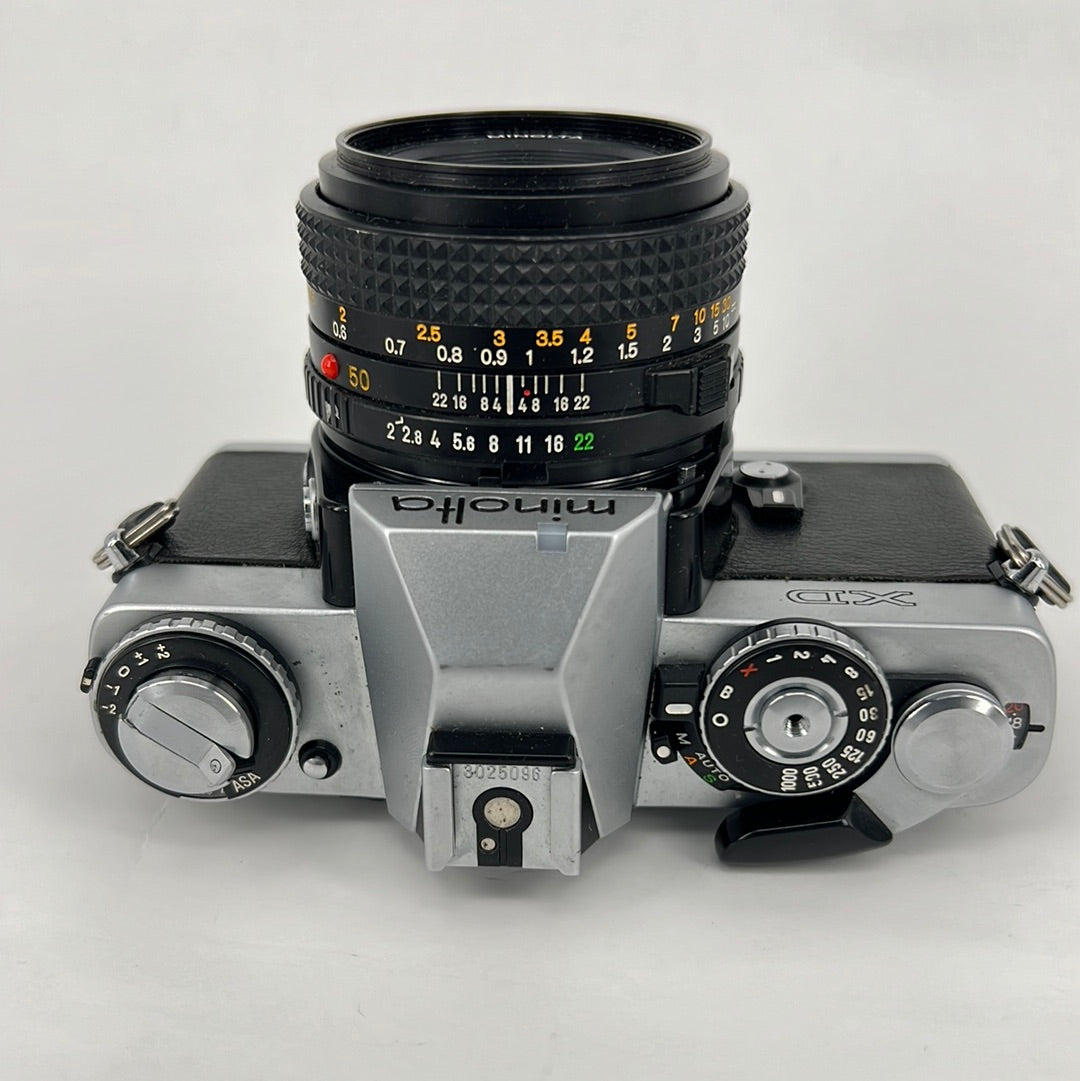 Minolta XD + 50mm f2 lens