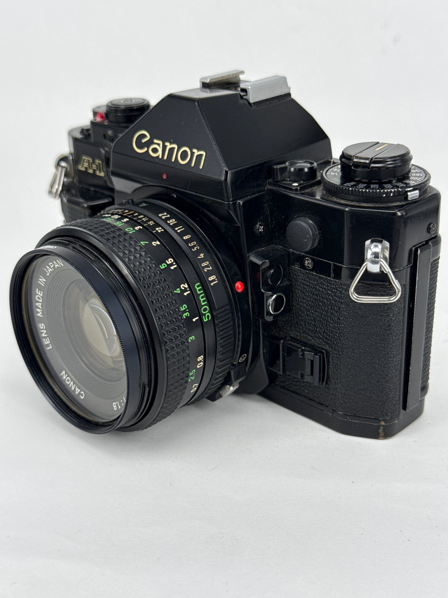 Canon A-1 with grip and 50mm f1.8