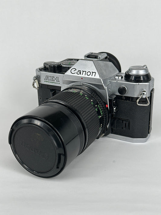Canon AE-1 Program Silver with 135mm f3.5 lens