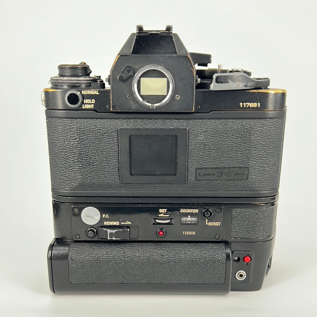 Canon new F1 with motor drive and Ae prism and moldy 50mm.