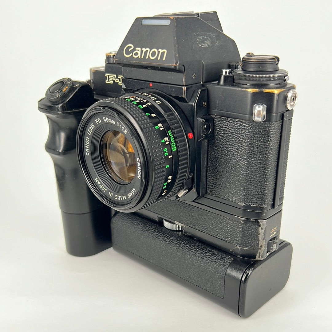 Canon new F1 with motor drive and Ae prism and moldy 50mm.