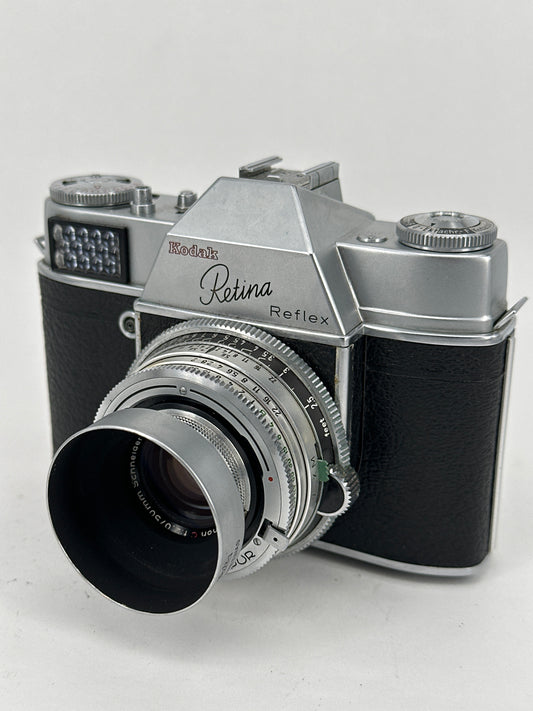 Kodak Retina Reflex with Synchor-Compur Shutter, Retina-Xenon 50mm f2 lens and Walz lens hood