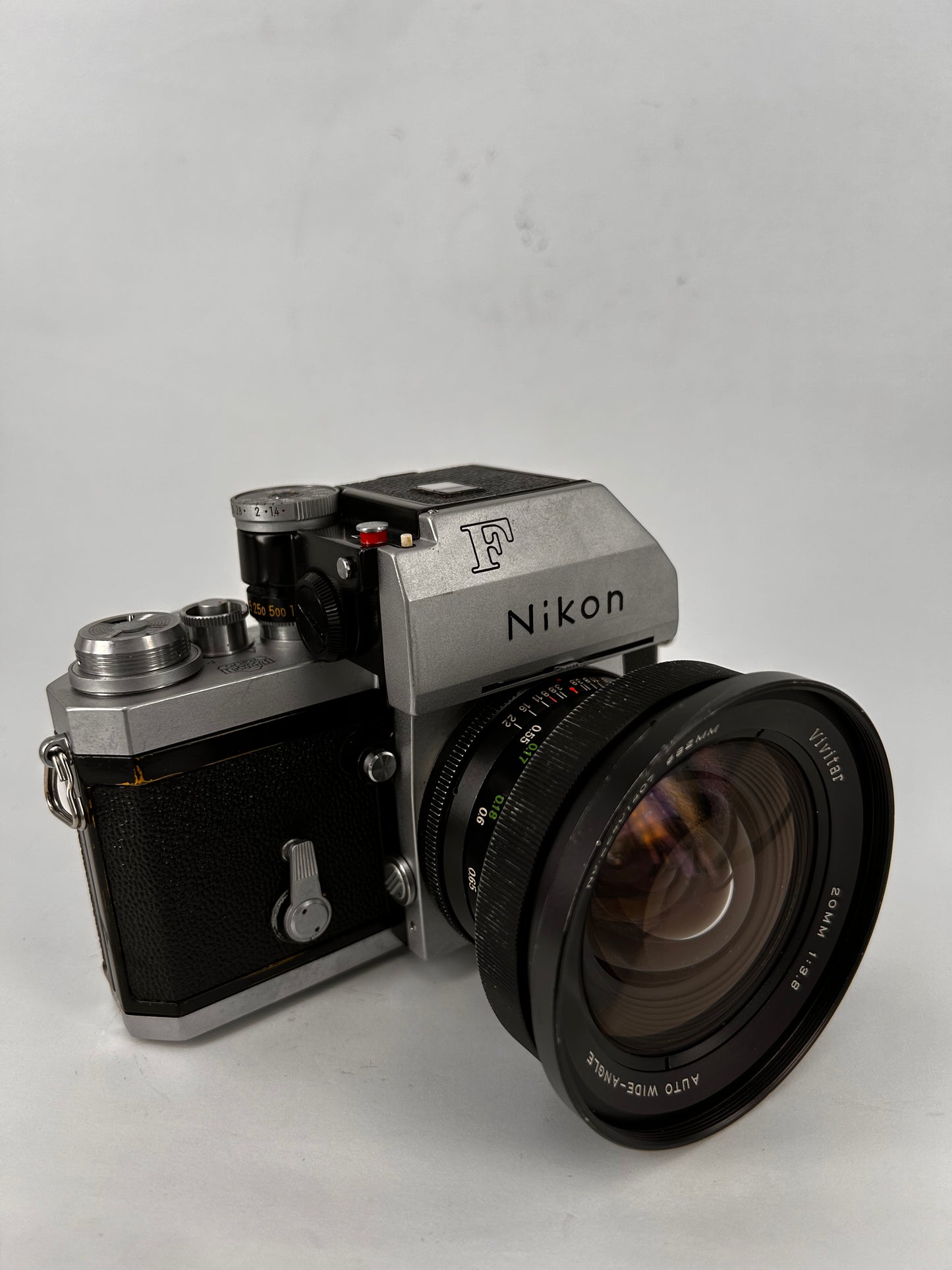 Nikon F with Vivitar 20mm 1:3.8