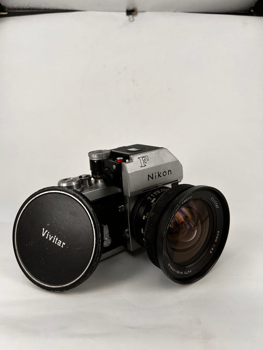 Nikon F with Vivitar 20mm 1:3.8